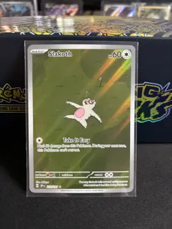 Pokemon Slakoth Illustration Rare SV08: Surging Sparks 212/191 Holo 60 HP - Image 1