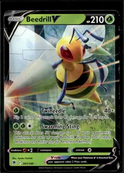 Pokemon Beedrill V 001/189 Astral Radiance Holo Common - Image 1