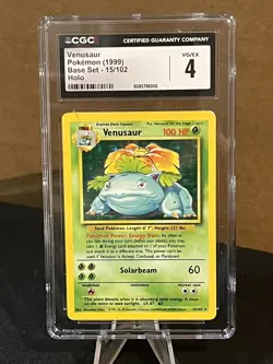 1999 Pokemon Venusaur Base Set Holo #15 CGC 4 - Image 1