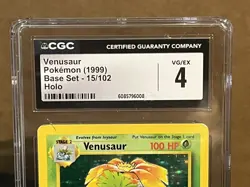 1999 Pokemon Venusaur Base Set Holo #15 CGC 4 - Image 2