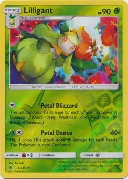 Lilligant 5/145 Guardians Rising Reverse Holo Pokemon Card NM - Image 1