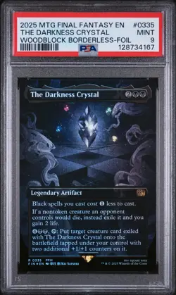 THE DARKNESS CRYSTAL WOODBLOCK BORDERLESS FOIL 2025 MTG FINAL FANTASY PSA 9 MINT - Image 1