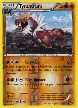 Tyrantrum 62/111 XY - Furious Fists Reverse Holo 2014 Pokemon Heavily Played - Image 1