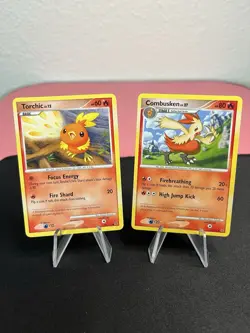 Torchic 99/127 Combusken 45/127 Pokemon Platinum 2009 Vintage Trading Cards - Image 1