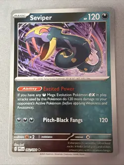 Pokemon TCG * Phantasmal Flames * 62/94 Seviper REVERSE HOLO Uncommon * FRESH PK - Image 1