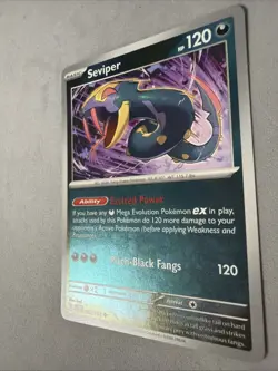 Pokemon TCG * Phantasmal Flames * 62/94 Seviper REVERSE HOLO Uncommon * FRESH PK - Image 2