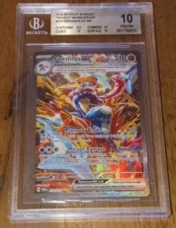 (POP 18!) Pokemon Greninja EX SIR 214/167 Twilight Masquerade BGS 10 - Image 1
