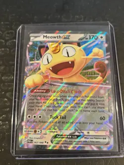 2X Meowth ex 062/088 Me03: Perfect Order Holo NM Pokemon Card - Image 1