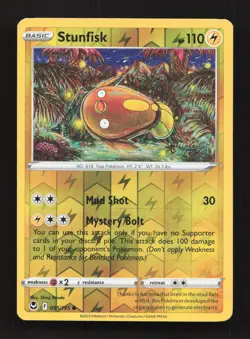 Stunfisk 055/195 Common Silver Tempest Pokemon Reverse Holo Near Mint - Image 1