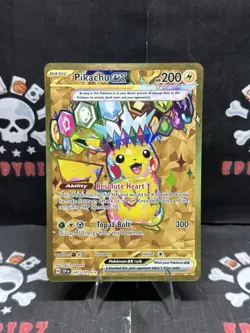 Pokemon TCG Pikachu Ex 247/191 Hyper Rare Gold Surging Sparks Full Art - Image 1