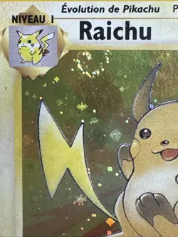 Raichu 14/62 Rare Fossil Holo 1st Edition Pokemon MP-LP (Swirl) - Image 2