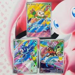 Rowlett 043 + Litten 044 + Popplio 045 - First Partner Pokemon Cards #L142 - Image 1