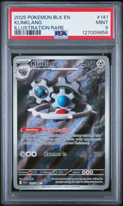 2025 POKEMON BLK EN-BLACK BOLT ILLUSTRATION RARE #141 KLINKLANG PSA 9 - Image 1