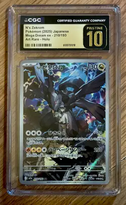 N's Zekrom CGC 10 Pristine 210/193 M2a Mega Dream Ex Holo Pokemon Card - Image 1