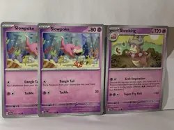 Slowpoke 057/142 & Slowking 058/142 Pokemon TCG Stellar Crown 3x Playset - Image 1