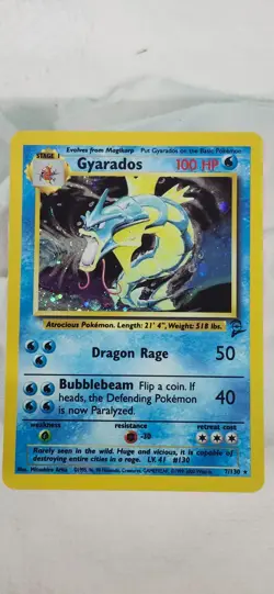 Gyarados 7/130 Base Set 2 2000 Holo Rare WOTC Pokemon Card TCG LP - Image 1