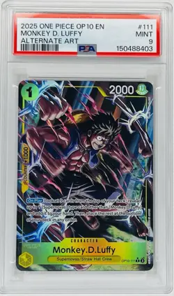 2025 One Piece OP10-Royal Blood Monkey D. Luffy #111 Alt. Art PSA 9 MINT - Image 1