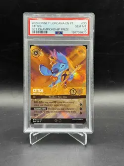 PSA 10 Stitch Rockstar 30/P1 EN Disney Lorcana Set Championship - Image 1