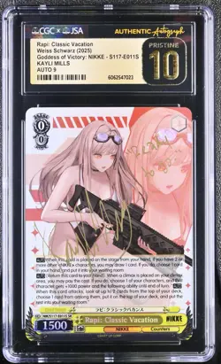 Weiss Schwarz NIKKE Rapi CGC 10 Pristine Kayli Mills Signed Classic Vacation - Image 1