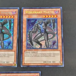 Yugioh TCG - 3x Steelswarm Mantis - HA05-EN047 - 1st Ed - Secret Rare LP/NM 2011 - Image 4