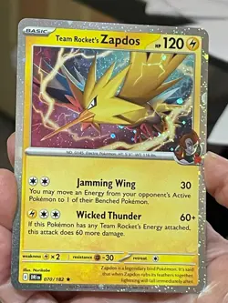 POKEMON TEAM ROCKET'S ZAPDOS 070/182 RARE COSMOS HOLO DESTINED RIVALS NM CARD - Image 1