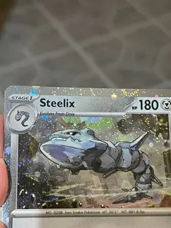 POKEMON STEELIX 125/182 RARE COSMOS HOLO BLEED WITH SWIRL IN BLEED AREA NM CARD - Image 4