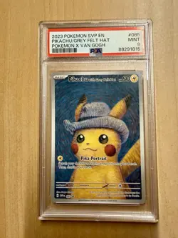 Pokemon Card English - Pikachu Grey Felt Hat #085 - Van Gogh Promo - PSA 9 MINT - Image 1