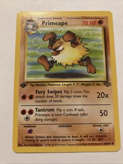 Primeape 43/64 Jungle Regular 1st Edition Card - Image 1