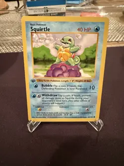 Pokemon TCG Squirtle #63/102 Base Set 1st Edition Shadowless Card NM Condition - Image 1