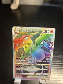 Pokemon TCG Charizard VSTAR Rainbow Secret Rare Card Brilliant Stars 174/172 NM - Image 3