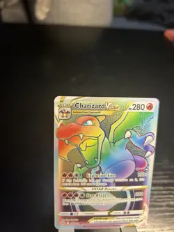 Pokemon TCG Charizard VSTAR Rainbow Secret Rare Card Brilliant Stars 174/172 NM - Image 4