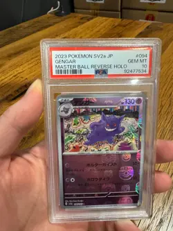 PSA 10 Gem Mint Pokemon Gengar 151 sv2a Japanese Master Ball Reverse Holo #094 - Image 1