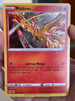 POKEMON MOLTRES 021/172 RARE HOLO COSMOS WITH ERROR WHITE DOT BRILLIANT STARS NM - Image 1
