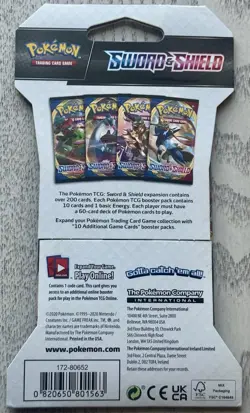 Pokemon Sword & Shield Booster Pack Blister Sealed – 1 Pack TCG Snorlax Art 820650826528 - Image 2