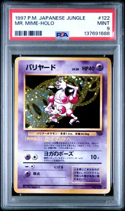 1997 POKEMON JPN JUNGLE #122 MR. MIME-HOLO PSA 9 - Image 1