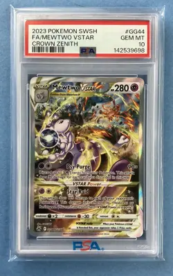 Pokemon Mewtwo VSTAR Crown Zenith Galarian Gallery Full Art #GG44 PSA 10 - Image 1