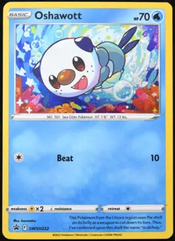 Pokemon TCG Oshawott SWSH222 Sword & Shield Cosmos Holo Black Star Promo - LP - Image 1