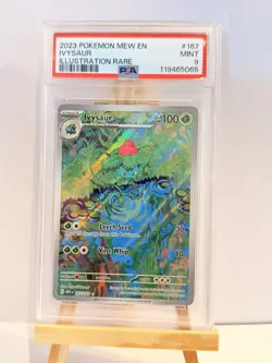 Pokemon TCG Ivysaur Scarlet Violet 151 Holo Card 167/165 PSA 9 Mint Illustration - Image 1