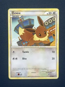 Eevee Pokemon TCG HGSS Undaunted Card 47/90 Regular Common Non Holo - LP - Image 1