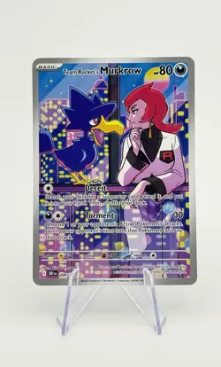Team Rocket's Murkrow 200/182 Illustration Rare Pokemon TCG Destined Rivals NM - Image 1
