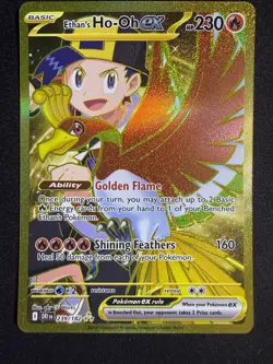 Pokemon TCG Ethan's Ho-Oh EX 239/182 Sv10: Destined Rivals Gold Holo Card - Image 1