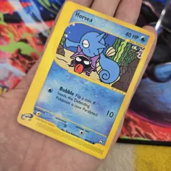 Pokemon TCG Horsea Aquapolis 84/147 E READER Common 2002 English Card DMG Stain - Image 3