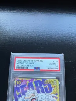 One Piece 2023 Gear 5 Monkey D Luffy OP05-119 English PSA 10 Alt Art SEC Card - Image 2