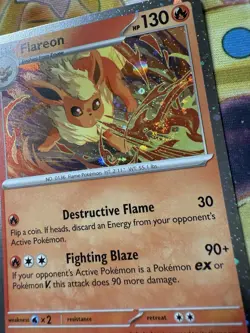 Pokemon TCG Flareon SVP 167 S&V Cosmos Holo SWIRL Black Star Promo Card - NM - Image 2
