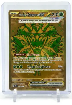 Teal Mask Ogerpon ex 177/131 Prismatic Evolution Gold Hyper Rare Pokemon Card NM - Image 1