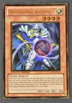 Yugioh TCG - 1x Dimensional Alchemist - GLD3-EN015 - Limited - Gold Rare NM 2010 - Image 1