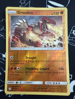 Groudon 113/236 Reverse Holo Rare Cosmic Eclipse Pokemon Card - Image 1