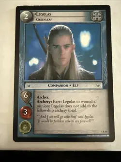 Decipher Legolas Greenleaf Companion The Lord of the Rings TCG Rare Card 1R50 - Image 1