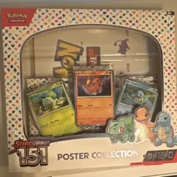 Pokemon Scarlet & Violet 151 Poster Collection Box Bulbasaur Charmander Squirtle - Image 1