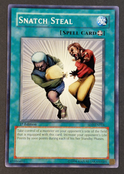 Yugioh TCG - 1x Snatch Steal - SD3-EN014 - LP 1st Ed Common Blaze of Destruction - Image 1